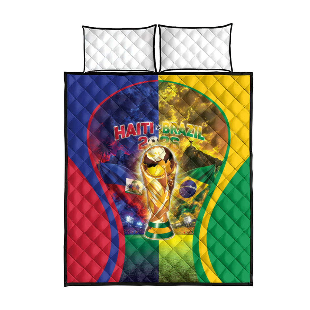 Brazil Haiti 2026 World Football Quilt Bed Set Go For Glory