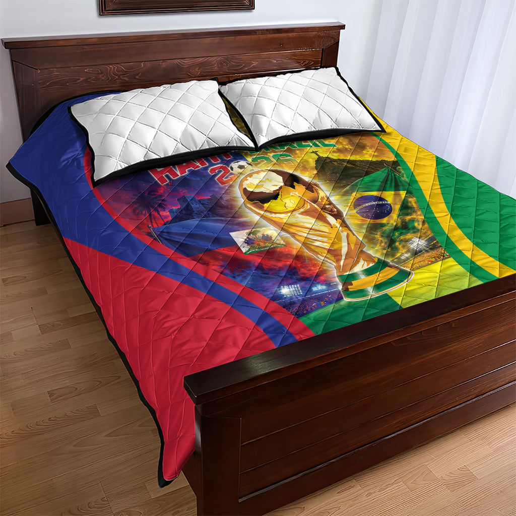 Brazil Haiti 2026 World Football Quilt Bed Set Go For Glory