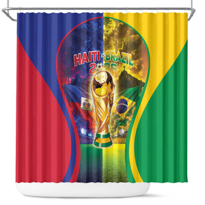 Brazil Haiti 2026 World Football Shower Curtain Go For Glory