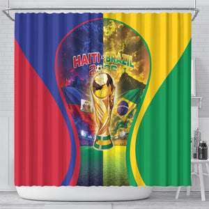 Brazil Haiti 2026 World Football Shower Curtain Go For Glory