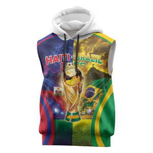 Custom Brazil Haiti 2026 World Football Sleeveless Hoodie Go For Glory