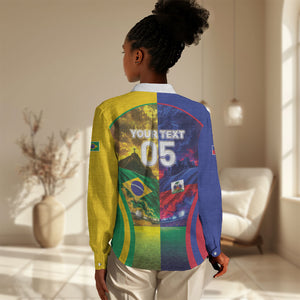 Custom Brazil Haiti 2026 World Football Women Casual Shirt Go For Glory