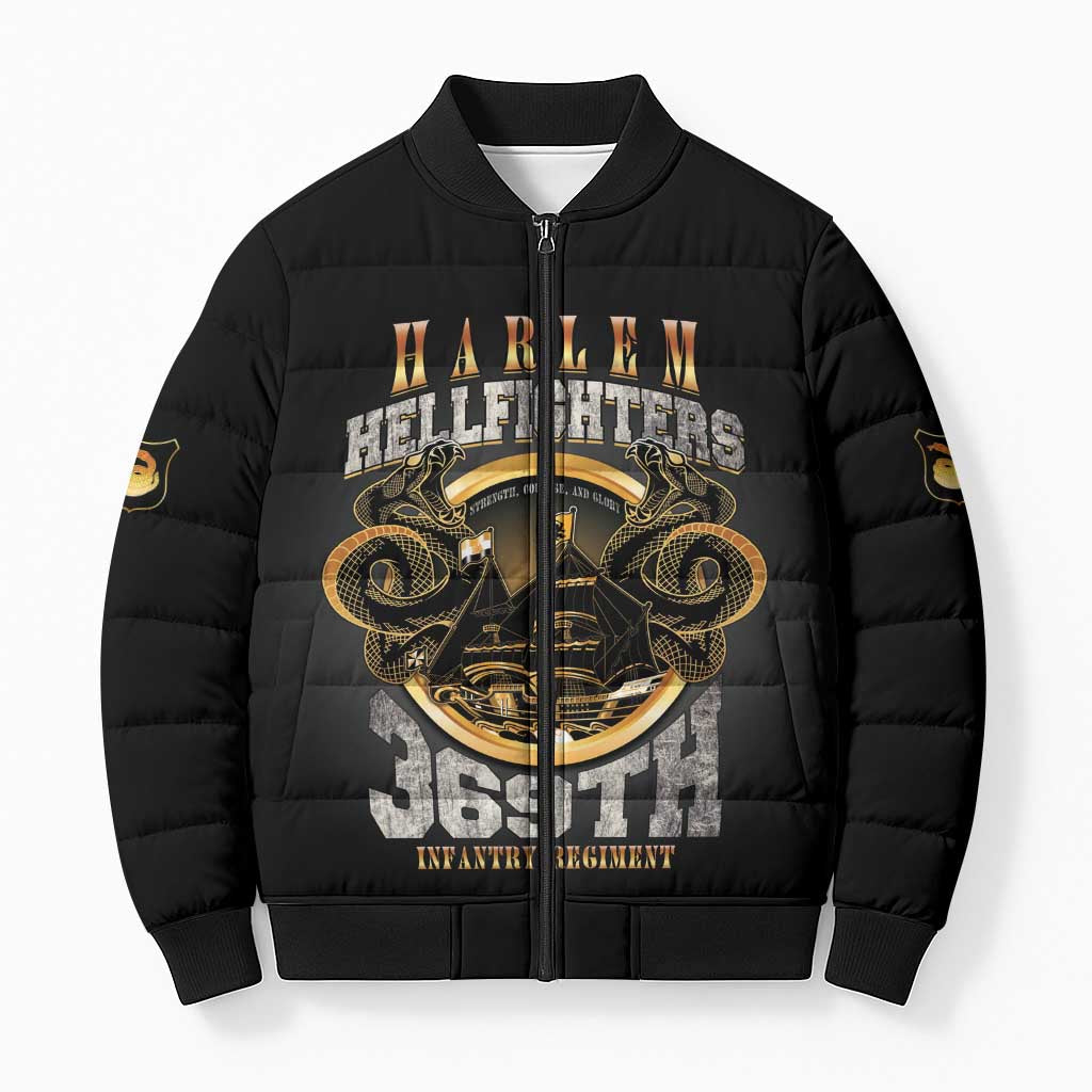 Never Forget Harlem Hellfighters Bomber Puffer Jacket Strength Courage And Glory