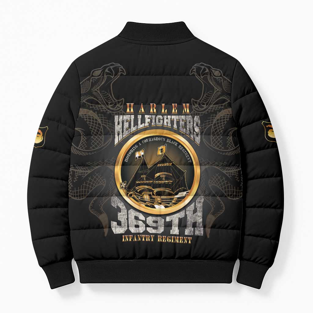 Never Forget Harlem Hellfighters Bomber Puffer Jacket Strength Courage And Glory
