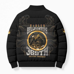 Never Forget Harlem Hellfighters Bomber Puffer Jacket Strength Courage And Glory