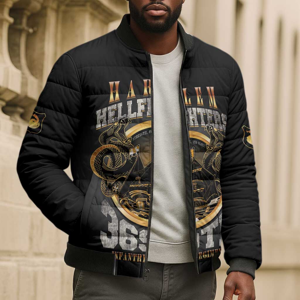 Never Forget Harlem Hellfighters Bomber Puffer Jacket Strength Courage And Glory
