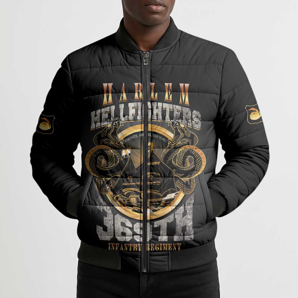 Never Forget Harlem Hellfighters Bomber Puffer Jacket Strength Courage And Glory
