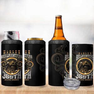 Never Forget Harlem Hellfighters 4 in 1 Can Cooler Tumbler Strength Courage And Glory