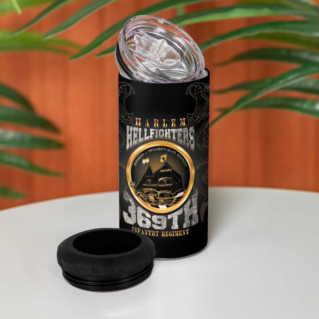 Never Forget Harlem Hellfighters 4 in 1 Can Cooler Tumbler Strength Courage And Glory