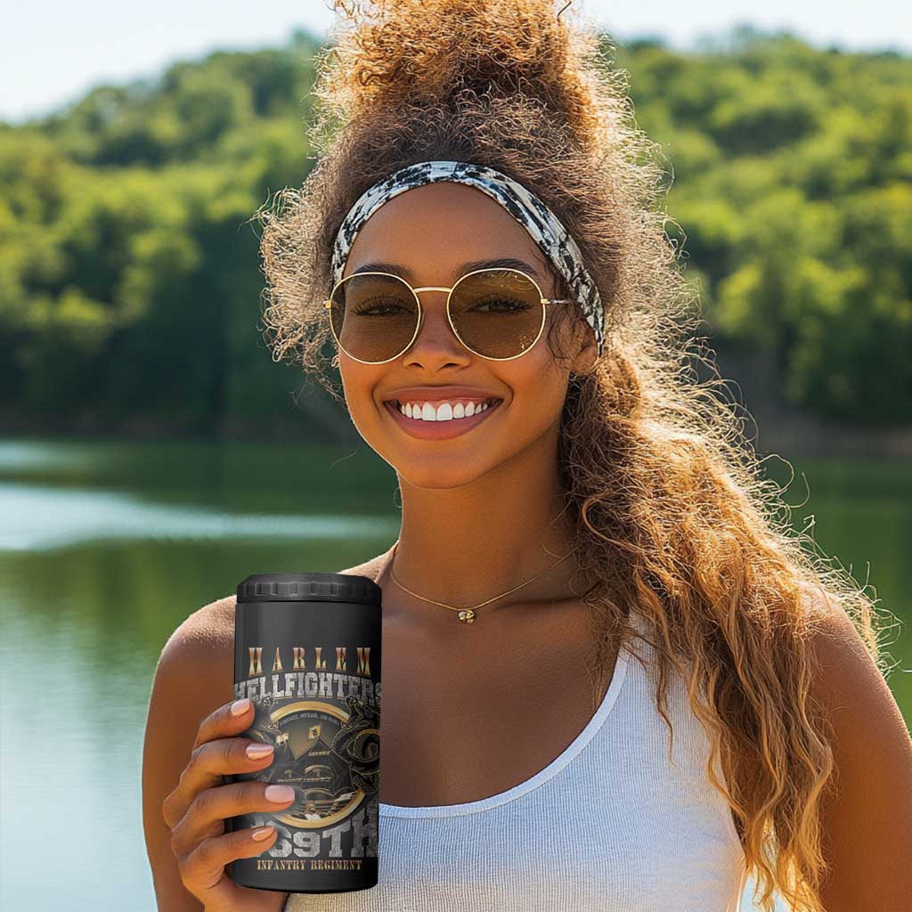 Never Forget Harlem Hellfighters 4 in 1 Can Cooler Tumbler Strength Courage And Glory