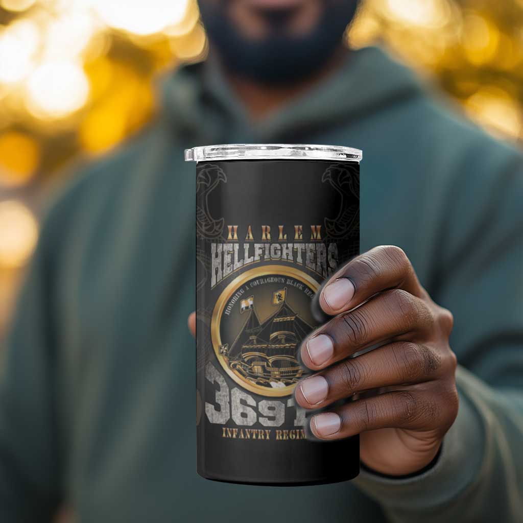 Never Forget Harlem Hellfighters 4 in 1 Can Cooler Tumbler Strength Courage And Glory
