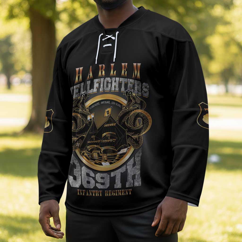Never Forget Harlem Hellfighters Hockey Jersey Strength Courage And Glory
