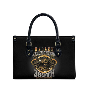 Never Forget Harlem Hellfighters Leather Bag Strength Courage And Glory