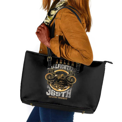 Never Forget Harlem Hellfighters Leather Tote Bag Strength Courage And Glory