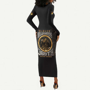 Never Forget Harlem Hellfighters Long Sleeve Bodycon Dress Strength Courage And Glory