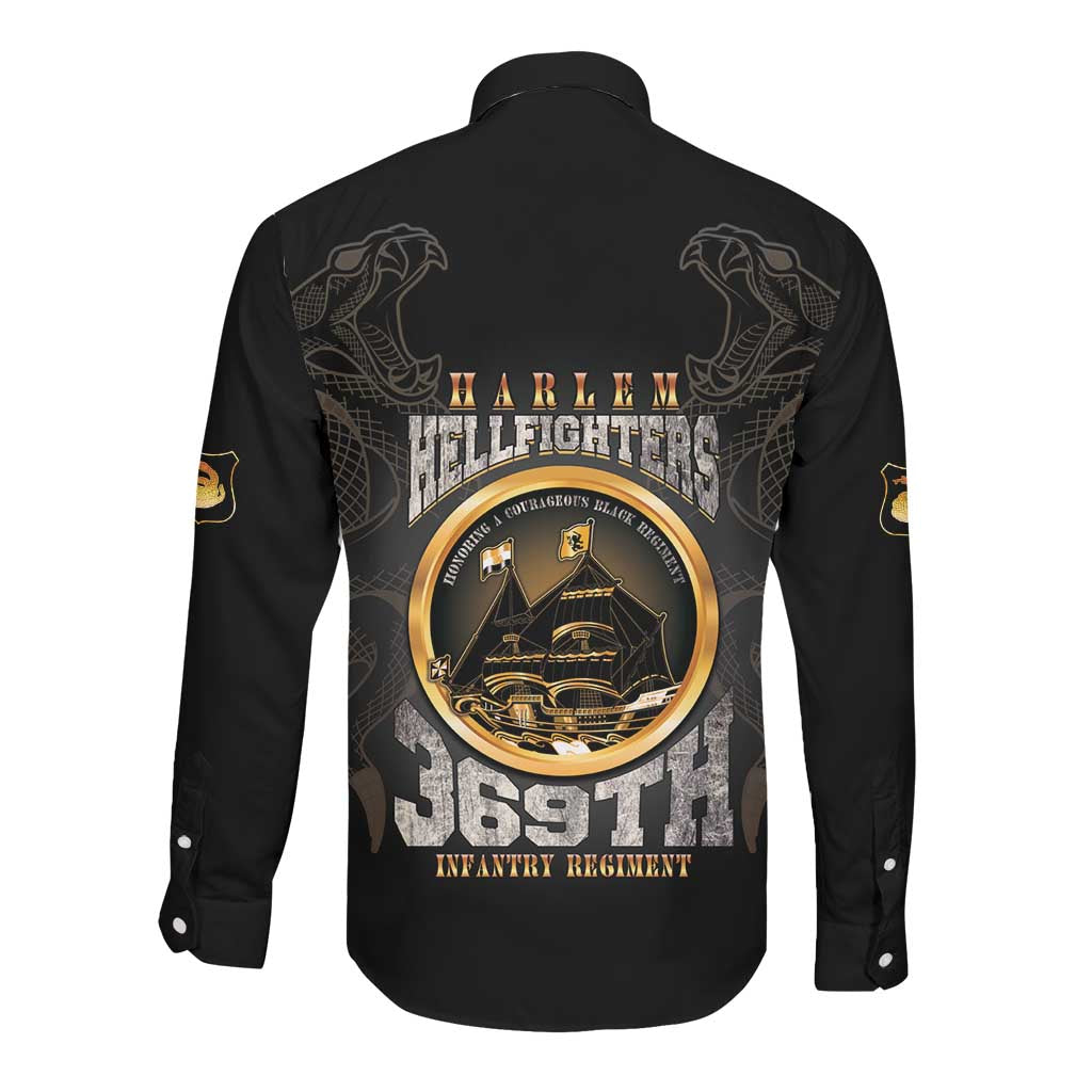 Never Forget Harlem Hellfighters Long Sleeve Button Shirt Strength Courage And Glory