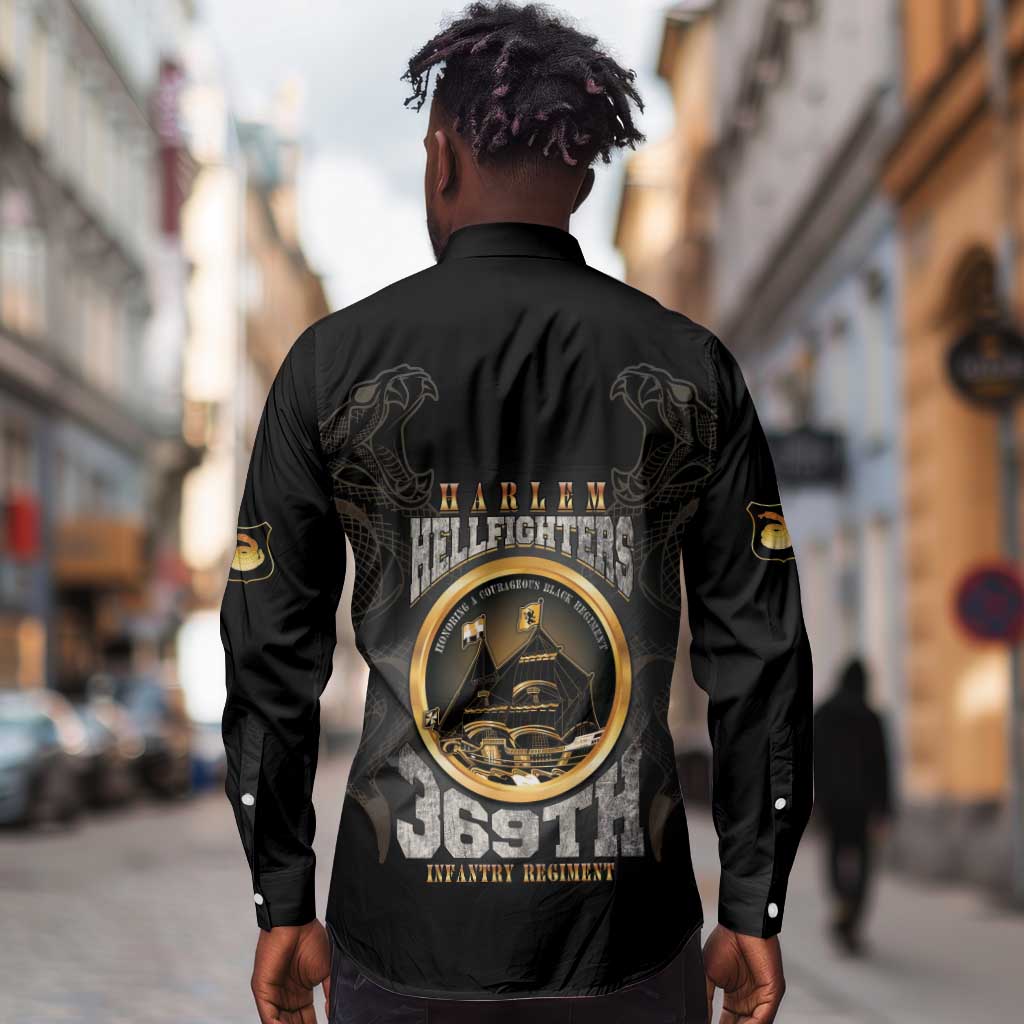 Never Forget Harlem Hellfighters Long Sleeve Button Shirt Strength Courage And Glory