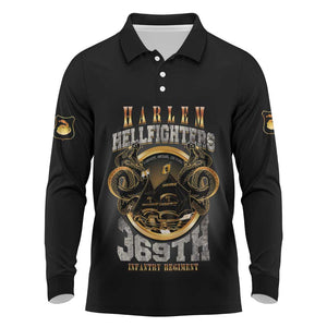 Never Forget Harlem Hellfighters Long Sleeve Polo Shirt Strength Courage And Glory
