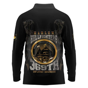 Never Forget Harlem Hellfighters Long Sleeve Polo Shirt Strength Courage And Glory
