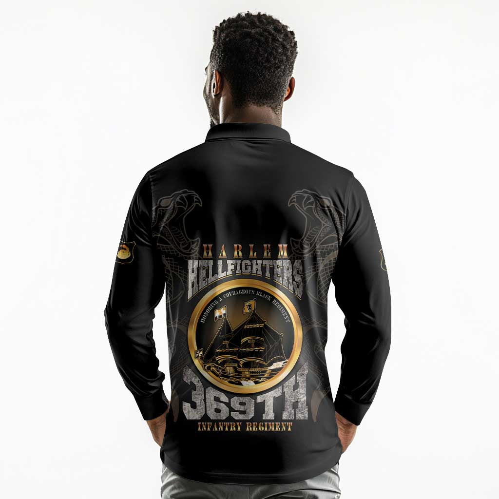 Never Forget Harlem Hellfighters Long Sleeve Polo Shirt Strength Courage And Glory
