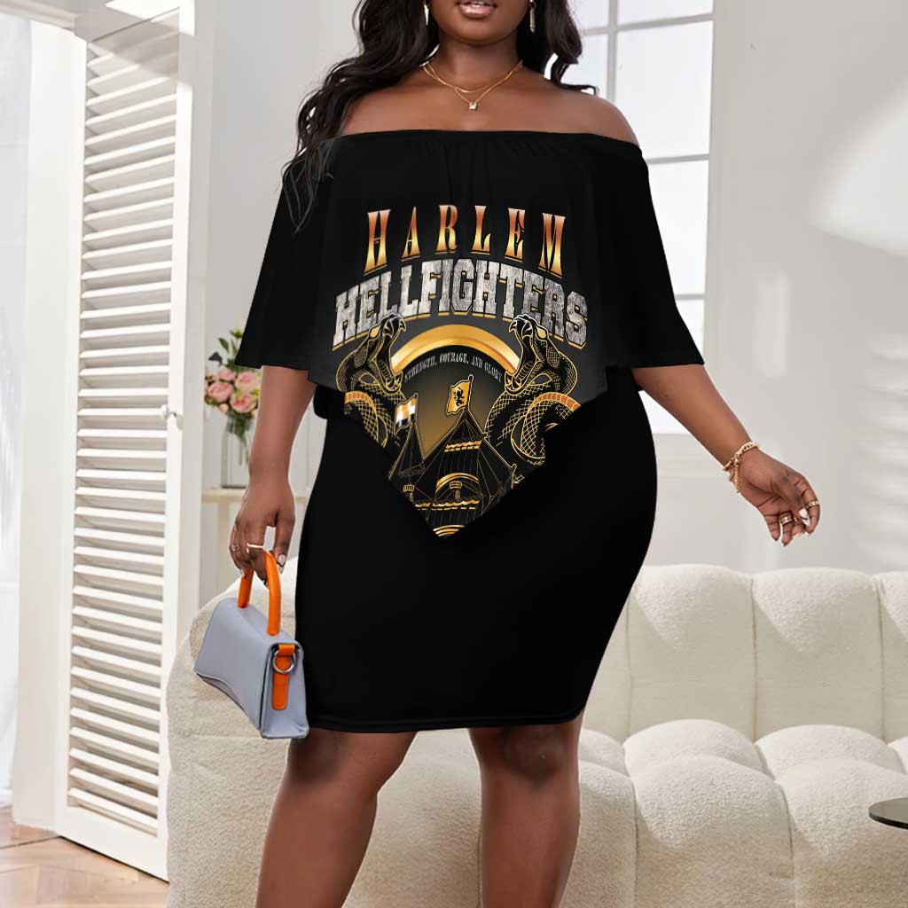 Never Forget Harlem Hellfighters Off Shoulder Short Dress Strength Courage And Glory