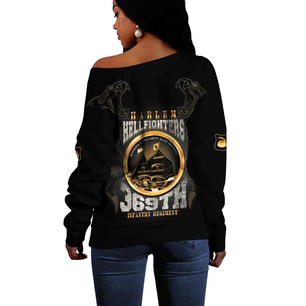 Never Forget Harlem Hellfighters Off Shoulder Sweater Strength Courage And Glory