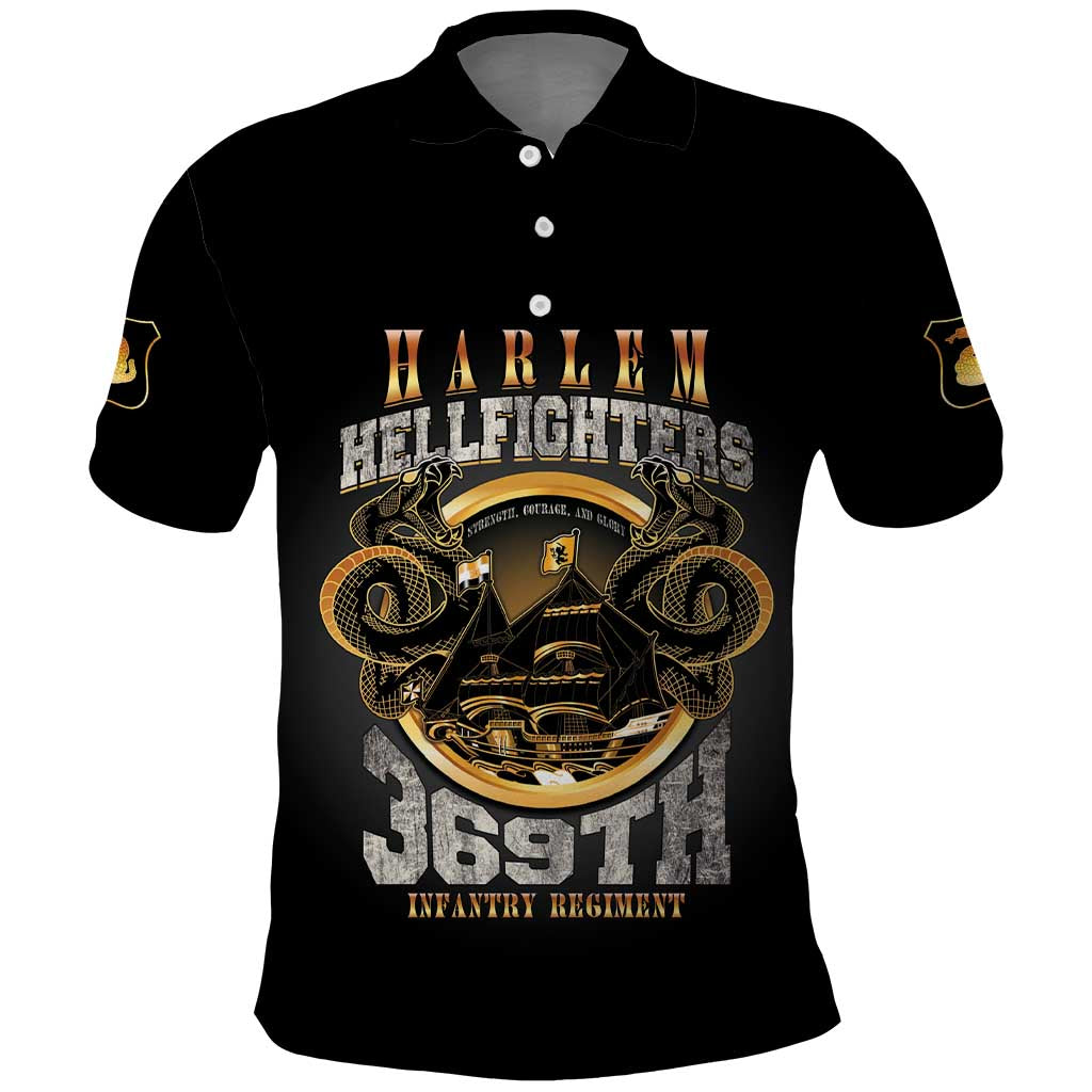 Never Forget Harlem Hellfighters Polo Shirt Strength Courage And Glory