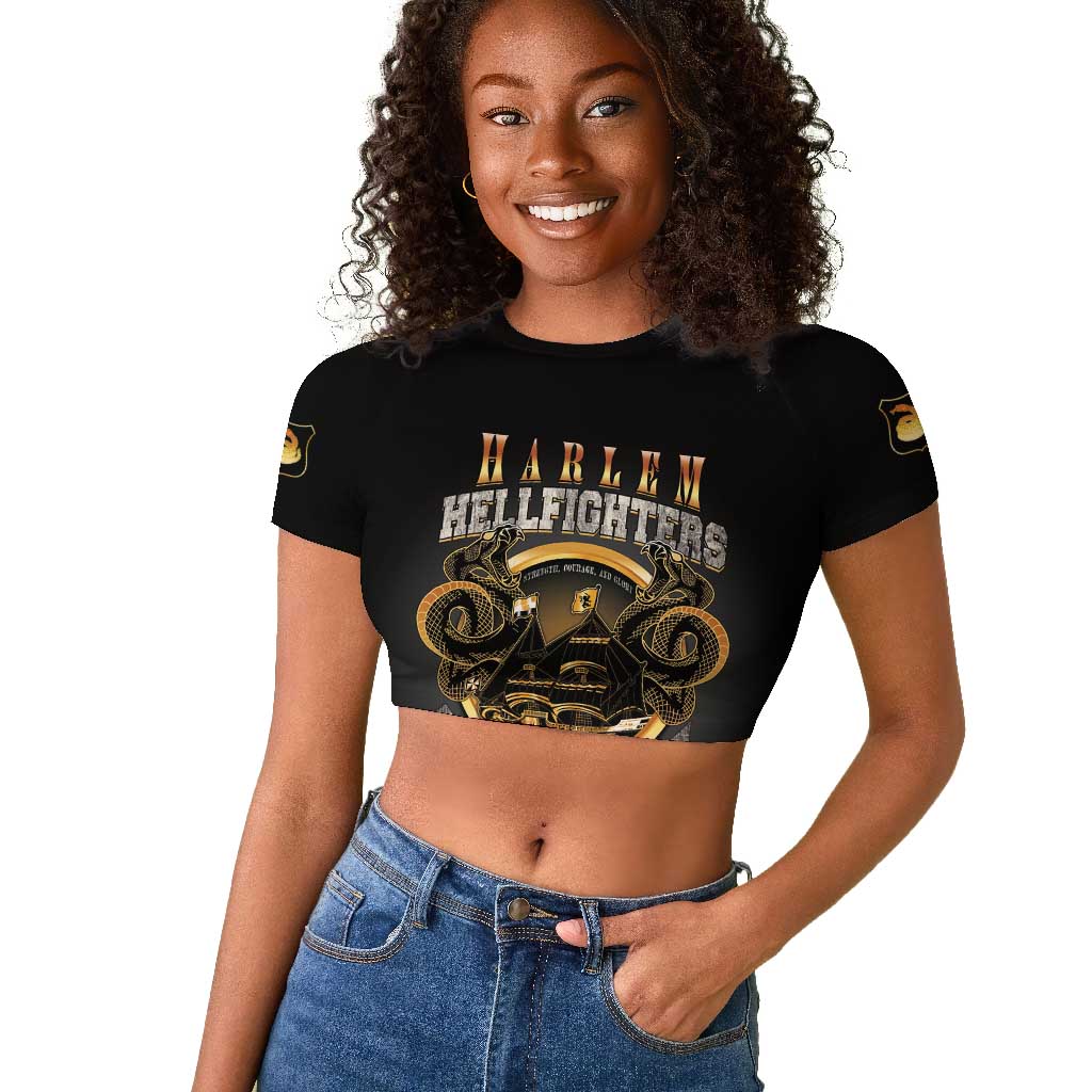 Never Forget Harlem Hellfighters Raglan Cropped T shirt Strength Courage And Glory