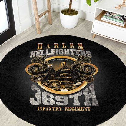 Never Forget Harlem Hellfighters Round Carpet Strength Courage And Glory
