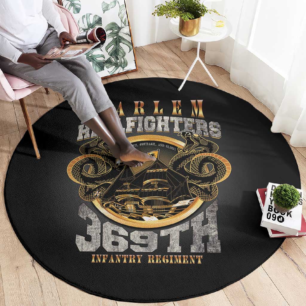 Never Forget Harlem Hellfighters Round Carpet Strength Courage And Glory
