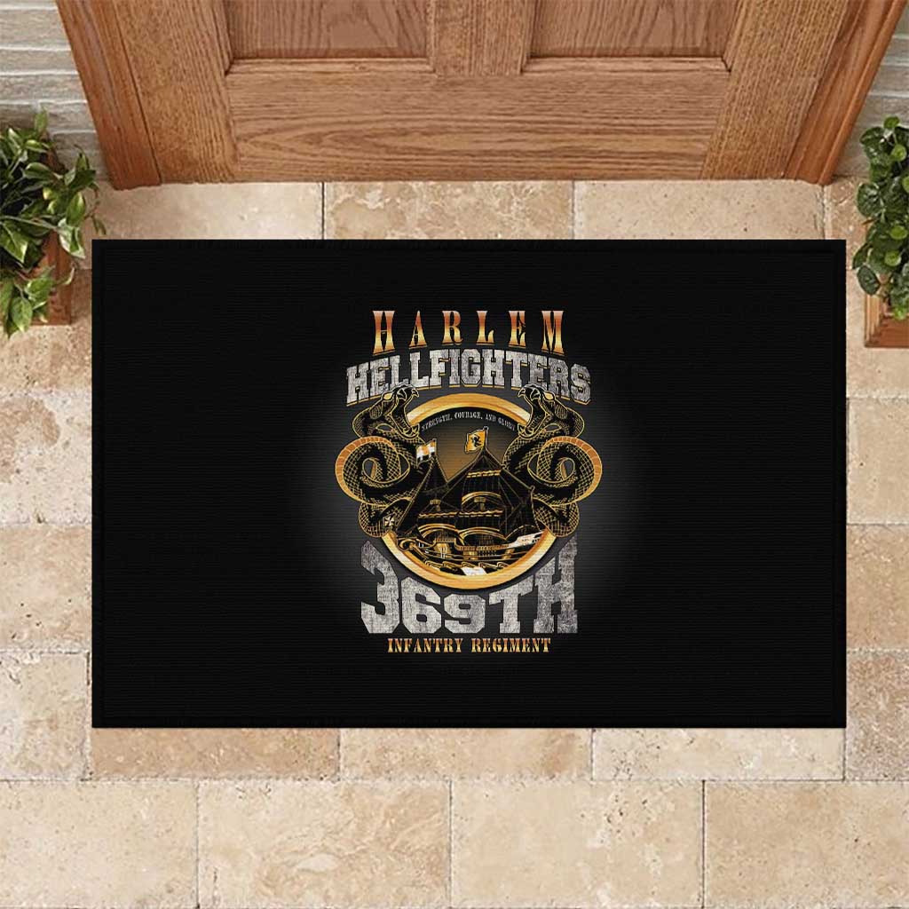 Never Forget Harlem Hellfighters Rubber Doormat Strength Courage And Glory