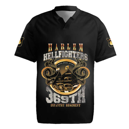 Never Forget Harlem Hellfighters Rugby Jersey Strength Courage And Glory