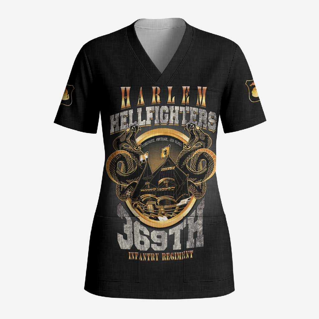 Never Forget Harlem Hellfighters Scrub Top Strength Courage And Glory