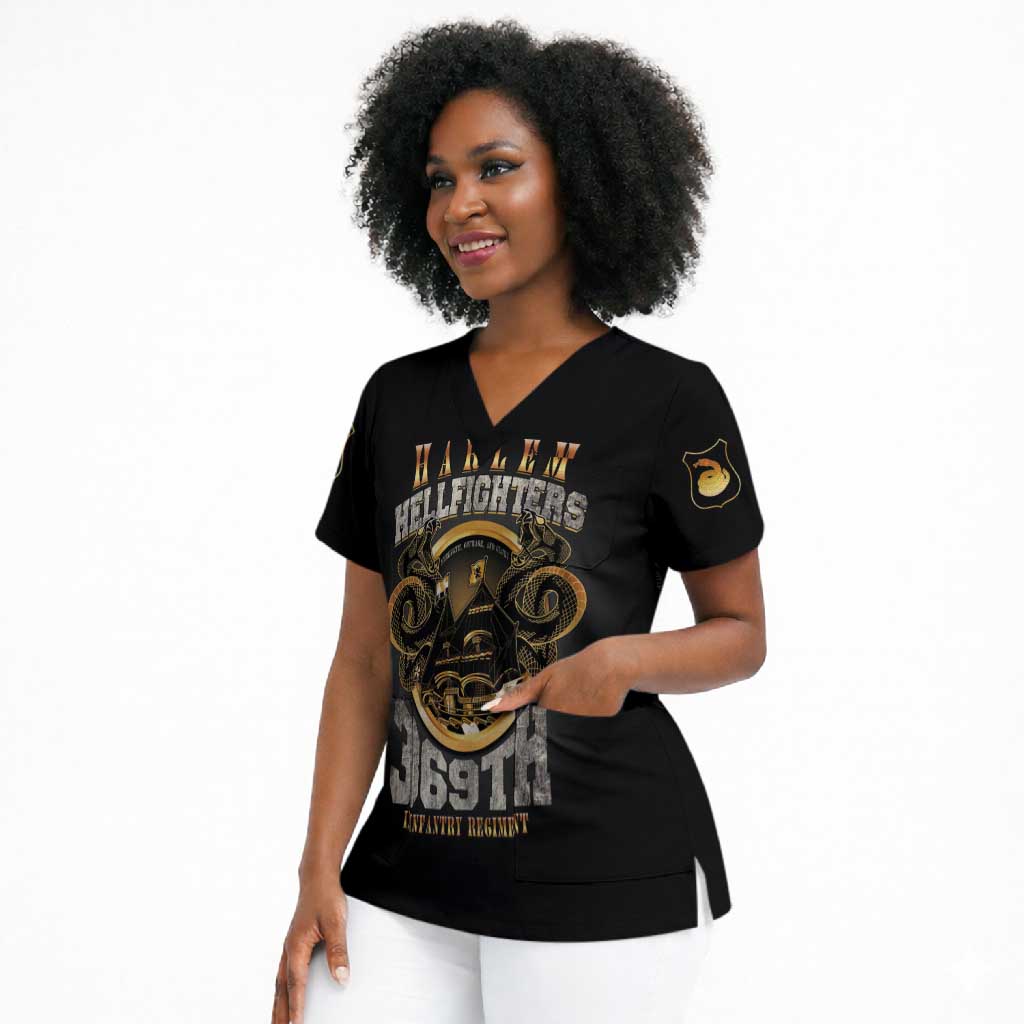 Never Forget Harlem Hellfighters Scrub Top Strength Courage And Glory