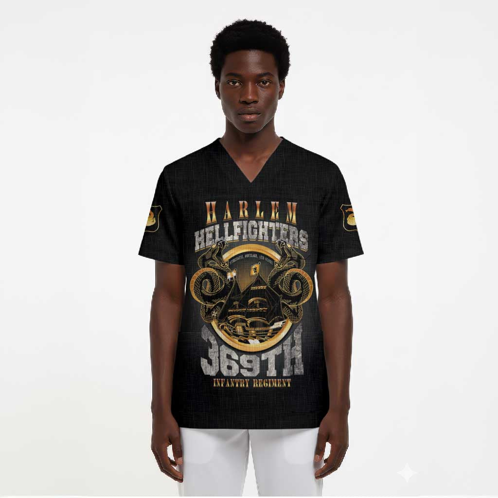Never Forget Harlem Hellfighters Scrub Top Strength Courage And Glory