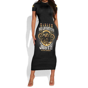 Never Forget Harlem Hellfighters Short Sleeve Bodycon Dress Strength Courage And Glory