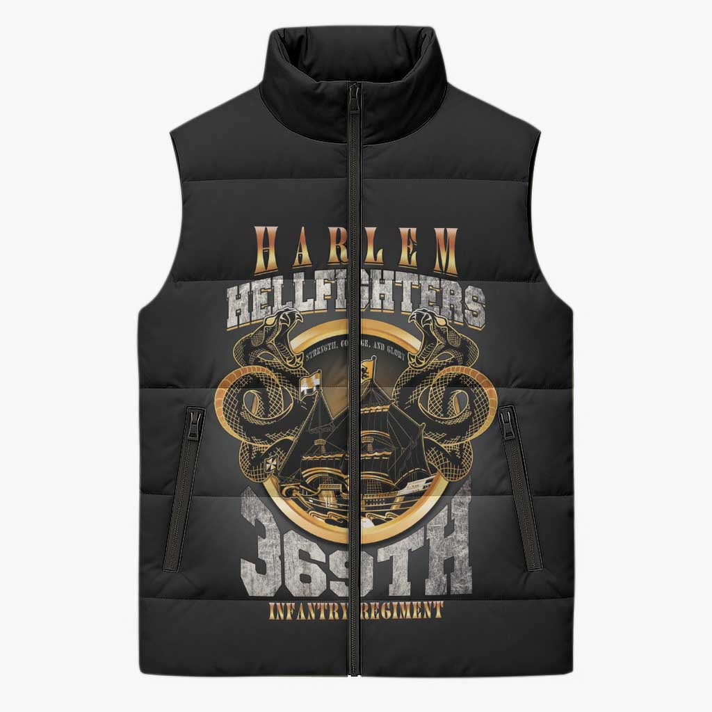 Never Forget Harlem Hellfighters Sleeveless Puffer Jacket Strength Courage And Glory