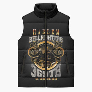 Never Forget Harlem Hellfighters Sleeveless Puffer Jacket Strength Courage And Glory