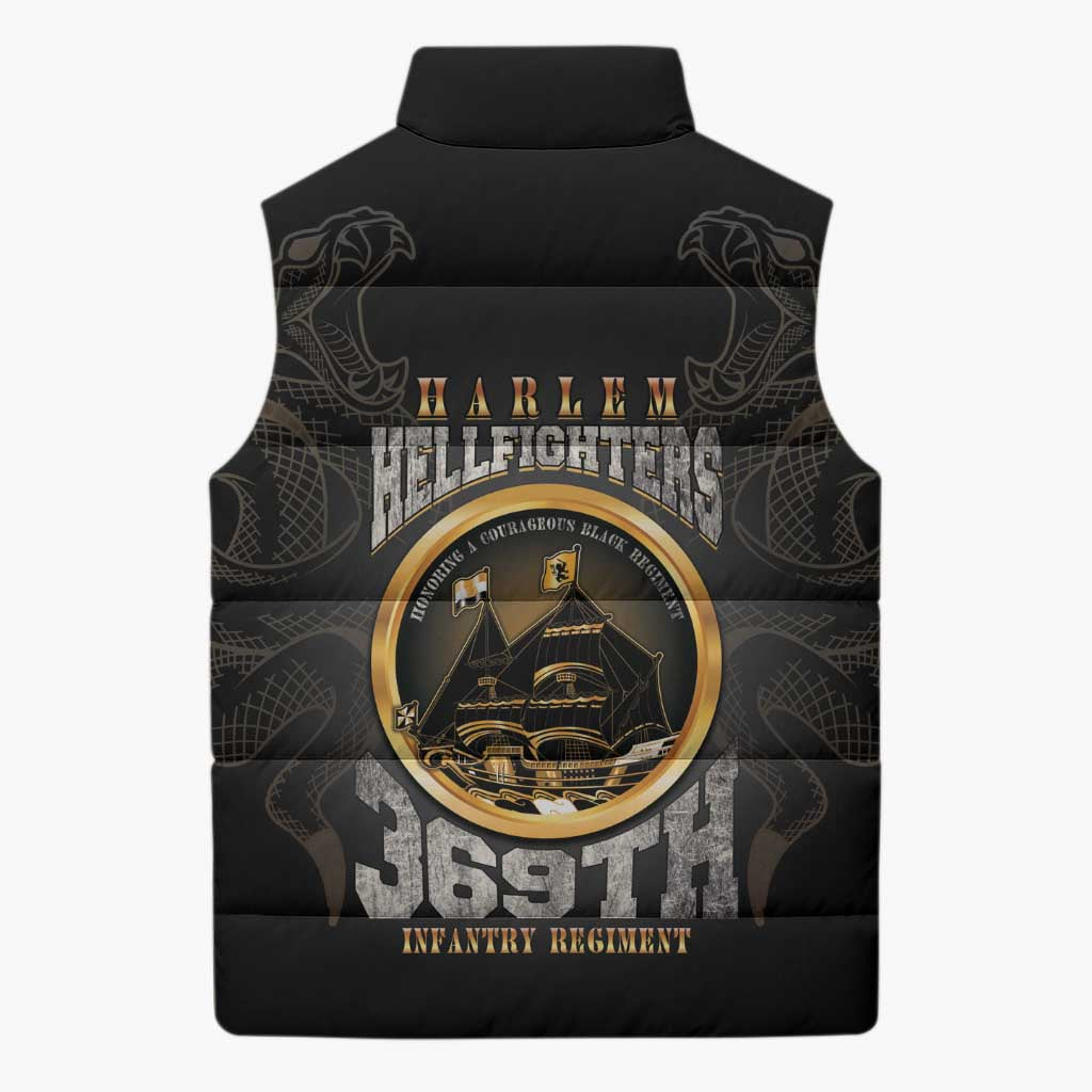 Never Forget Harlem Hellfighters Sleeveless Puffer Jacket Strength Courage And Glory