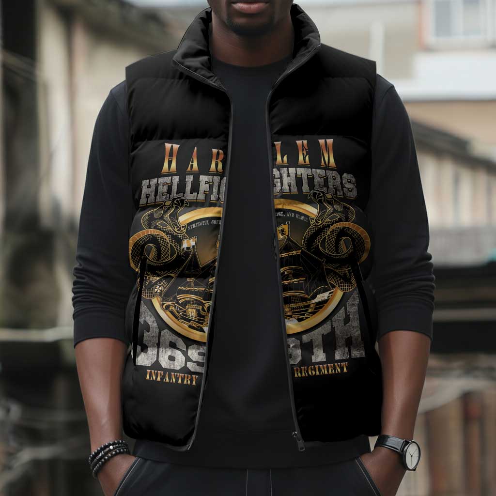 Never Forget Harlem Hellfighters Sleeveless Puffer Jacket Strength Courage And Glory