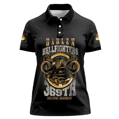 Never Forget Harlem Hellfighters Women Polo Shirt Strength Courage And Glory