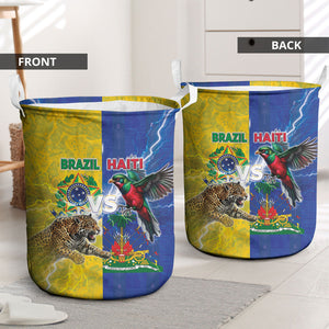 Brazil And Haiti Football Laundry Basket Jaguar With Kanson Wouj Special Style