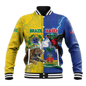 Custom Brazil And Haiti Football Baseball Jacket Jaguar With Kanson Wouj Special Style