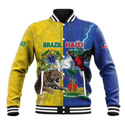 Custom Brazil And Haiti Football Baseball Jacket Jaguar With Kanson Wouj Special Style