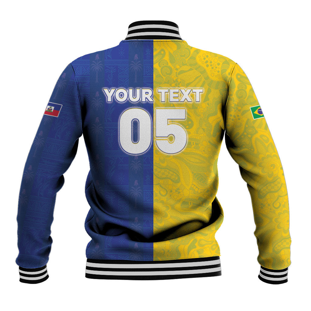 Custom Brazil And Haiti Football Baseball Jacket Jaguar With Kanson Wouj Special Style