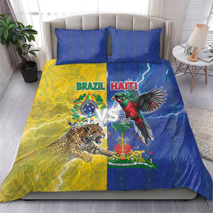 Brazil And Haiti Football Bedding Set Jaguar With Kanson Wouj Special Style