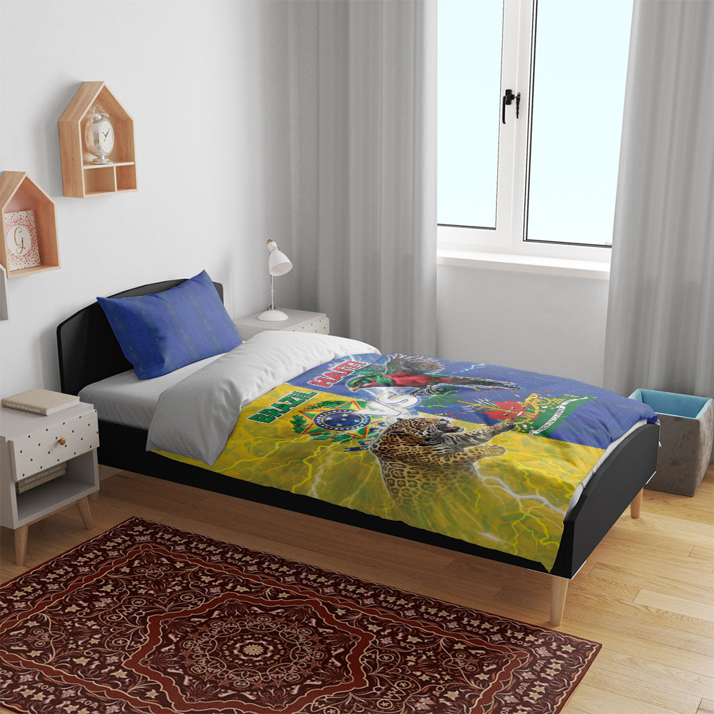 Brazil And Haiti Football Bedding Set Jaguar With Kanson Wouj Special Style