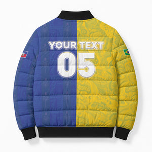 Custom Brazil And Haiti Football Bomber Puffer Jacket Jaguar With Kanson Wouj Special Style