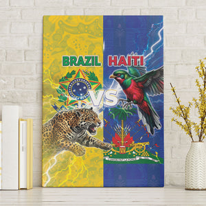 Brazil And Haiti Football Canvas Wall Art Jaguar With Kanson Wouj Special Style