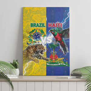 Brazil And Haiti Football Canvas Wall Art Jaguar With Kanson Wouj Special Style